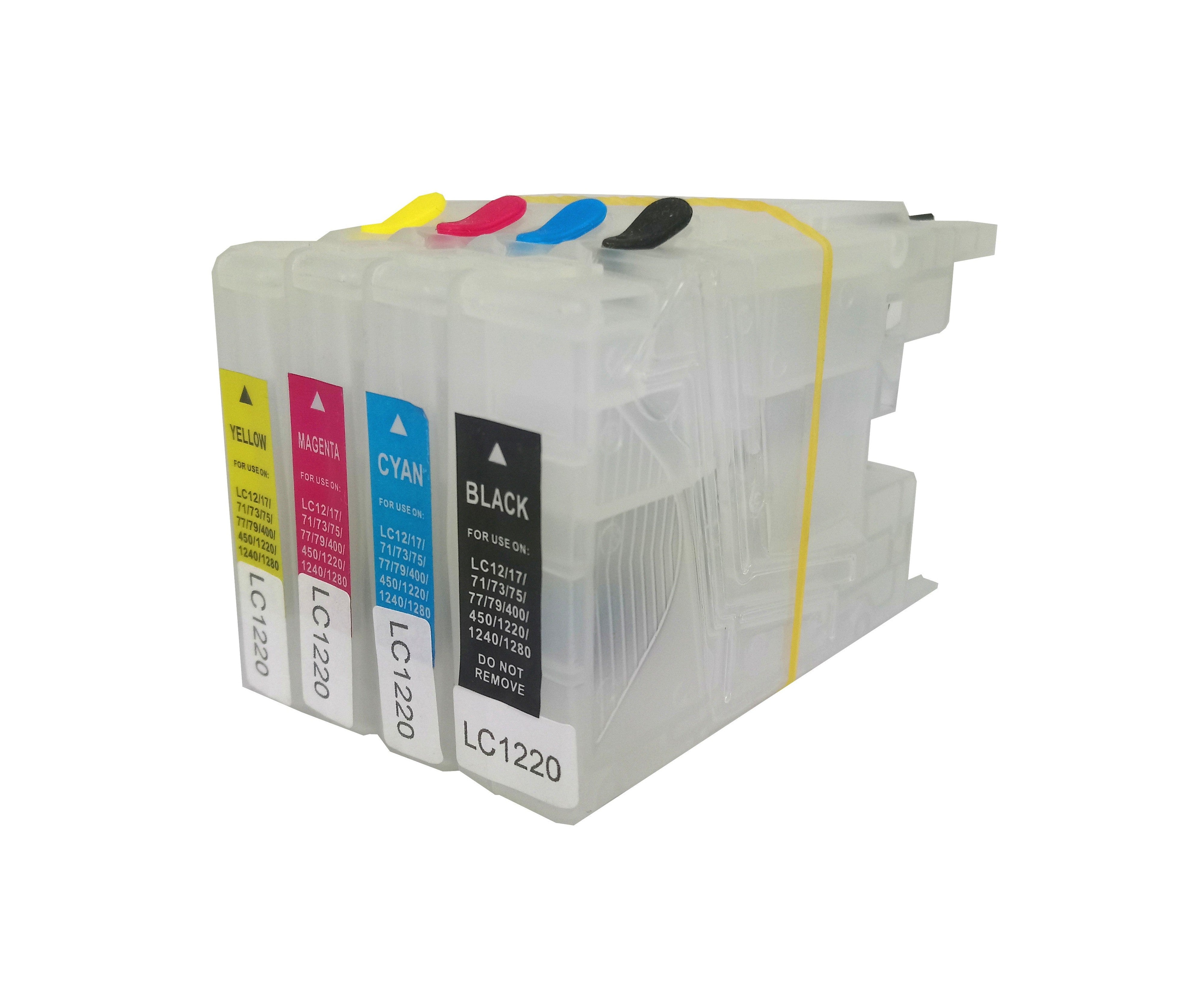 Cartouches Rechargeables pour Brother LC1220 CMYK